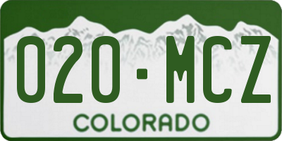 CO license plate 020MCZ