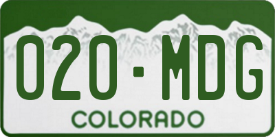 CO license plate 020MDG