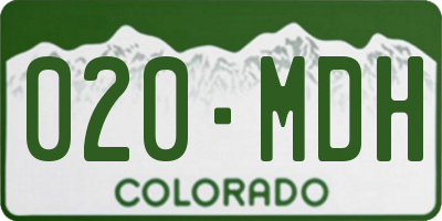 CO license plate 020MDH