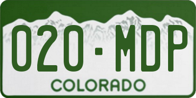CO license plate 020MDP