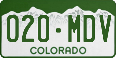 CO license plate 020MDV