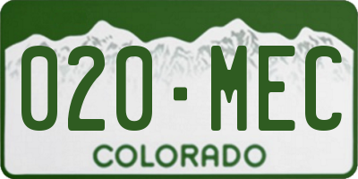 CO license plate 020MEC