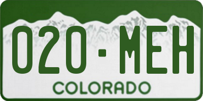CO license plate 020MEH