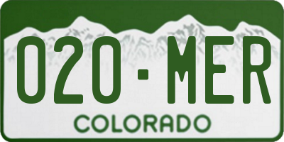 CO license plate 020MER