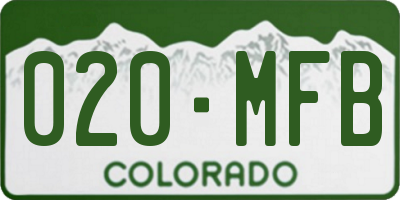 CO license plate 020MFB