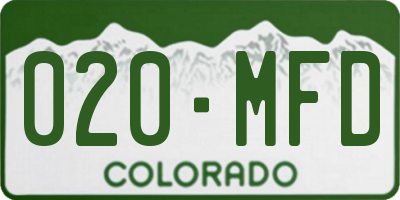 CO license plate 020MFD