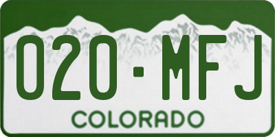 CO license plate 020MFJ