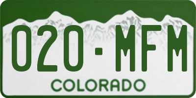 CO license plate 020MFM