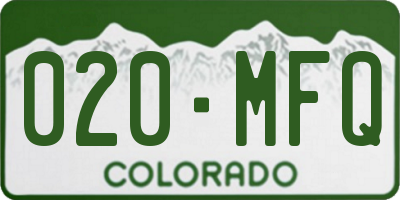 CO license plate 020MFQ