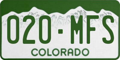 CO license plate 020MFS