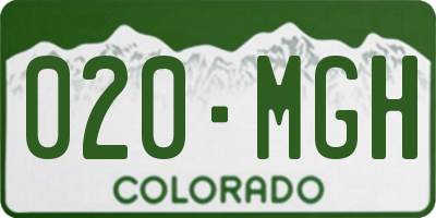CO license plate 020MGH