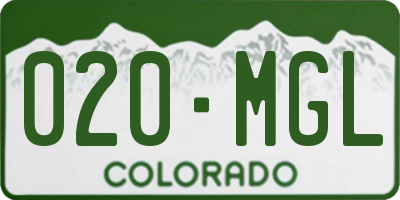 CO license plate 020MGL