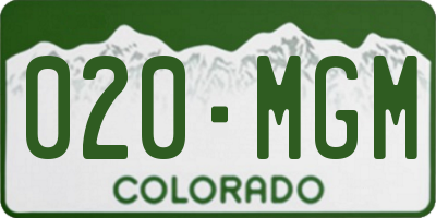 CO license plate 020MGM