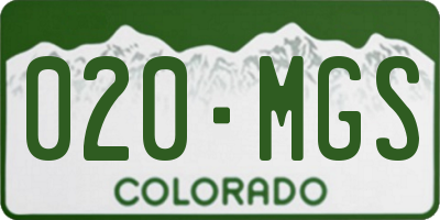 CO license plate 020MGS