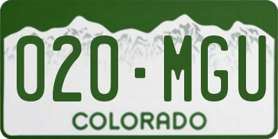 CO license plate 020MGU