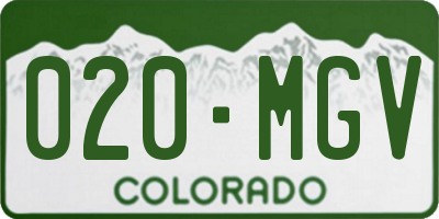 CO license plate 020MGV