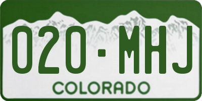 CO license plate 020MHJ