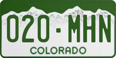 CO license plate 020MHN