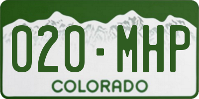 CO license plate 020MHP