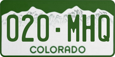 CO license plate 020MHQ