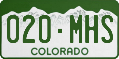 CO license plate 020MHS