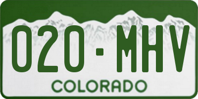 CO license plate 020MHV