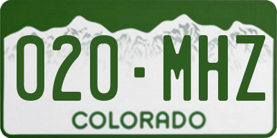 CO license plate 020MHZ