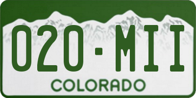 CO license plate 020MII