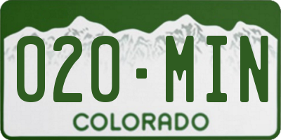 CO license plate 020MIN