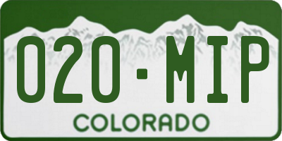 CO license plate 020MIP