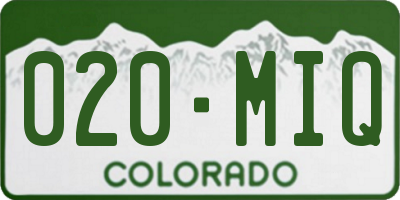 CO license plate 020MIQ