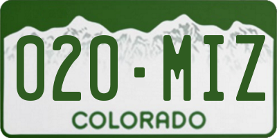CO license plate 020MIZ