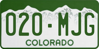 CO license plate 020MJG
