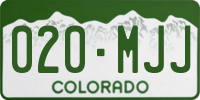CO license plate 020MJJ