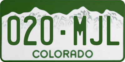 CO license plate 020MJL