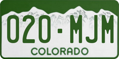 CO license plate 020MJM