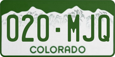 CO license plate 020MJQ