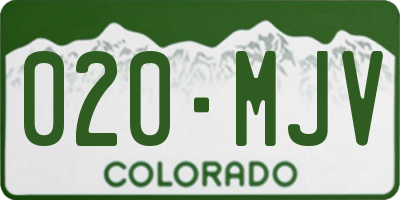 CO license plate 020MJV