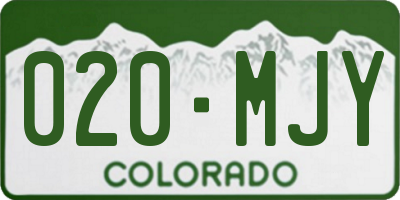 CO license plate 020MJY