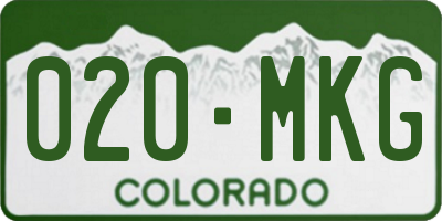 CO license plate 020MKG