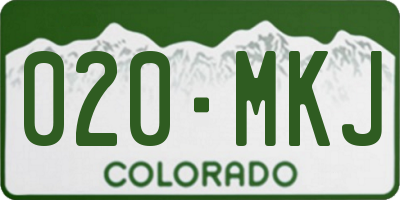 CO license plate 020MKJ