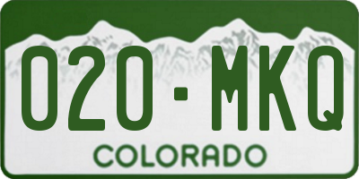 CO license plate 020MKQ