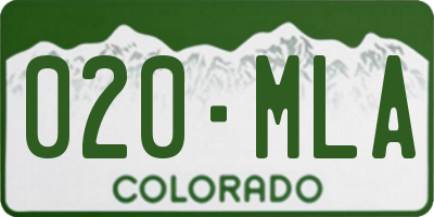 CO license plate 020MLA