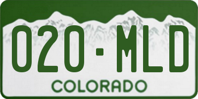 CO license plate 020MLD
