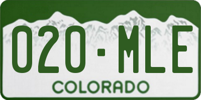 CO license plate 020MLE