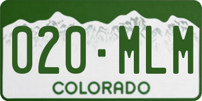 CO license plate 020MLM