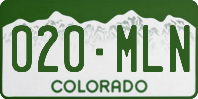 CO license plate 020MLN