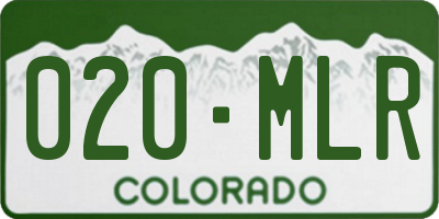 CO license plate 020MLR