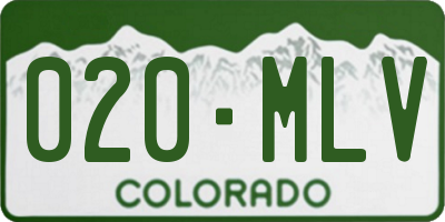 CO license plate 020MLV