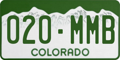 CO license plate 020MMB